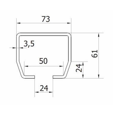 CAME STAGE SB 3 (1700167) рельс направляющий 3 м до 500 кг