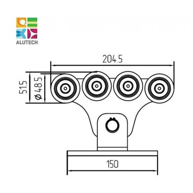 Alutech SGN.01.150 тележка роликовая