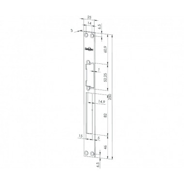 Smartec ST-SL502SP запорная планка длинная для защелок ST-SL551NC и ST-SL551NO