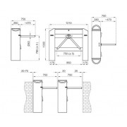 CAME TWISTER 702 001PST702RN-02 турникет тумбовый моторизованный с автоматической системой антипаники