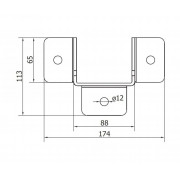 CAME PARK (1700006) Кронштейн 175х88мм с крепежем для LAST S/M и PADDOCK SM/2