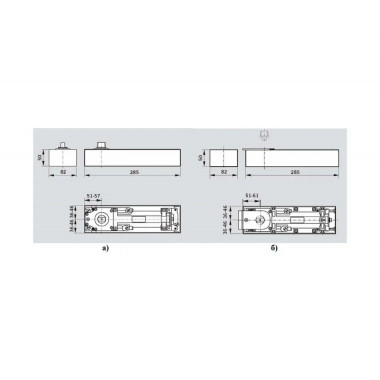 DormaKaba BTS75V BC EN1-4 (ФОП 105°) клеммного крепления без шпинделя 61701301 доводчик напольный до 100 кг