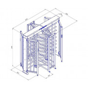 Ростов-Дон ПР2/3М2-У (0893) уличный двухпроходной роторный полноростовой турникет