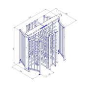 Ростов-Дон ПР2/4М2-У (0896) уличный двухпроходной роторный полноростовой турникет