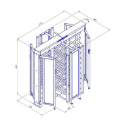 Ростов-Дон ПР2С/4М2 У (0899) уличный двухпроходной роторный полноростовой турникет