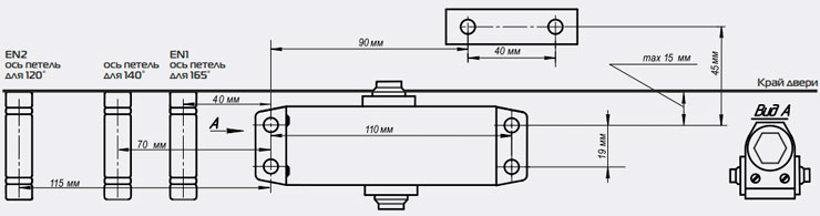 Шаблон для установки доводчика