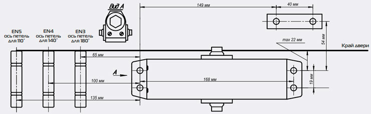 Шаблон для установки доводчика